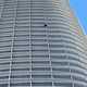 A small dot shows a man scaling the San Fransisco Salesforce Tower May 3.